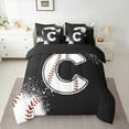 thumbnail image 2 of Manfei Baseball Sport Bedding Comforter Set 7 Pieces for Kids Teens, Black White Queen Bedding Sets, Monogrammed Letter C Queen Sheet Sets, Ultra Soft Home Decor, 2 of 8