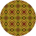 thumbnail image 1 of Ahgly Company Indoor Round Patterned Saffron Red Area Rugs, 6' Round, 1 of 6