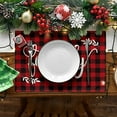 thumbnail image 6 of Smile Buffalo Check Plaid Placemats 12 x 18 Inch Set of 4, Black and Red, 6 of 7