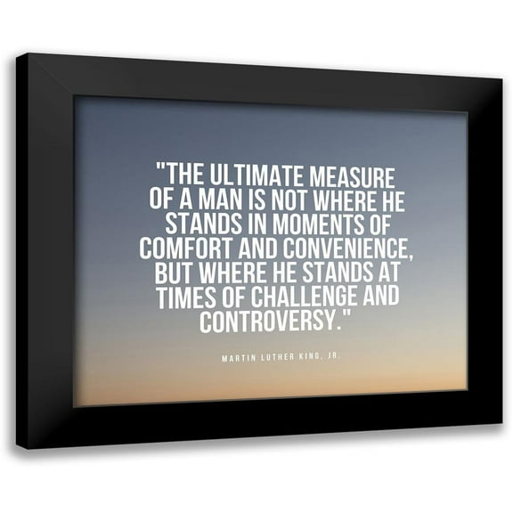 ArtsyQuotes 14x12 Black Modern Framed Museum Art Print Titled - Martin Luther King, Jr. Quote: Measure of a Man
