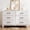 white, variant on BERRY NEST Farmhouse Dresser for Bedroom, 6 Drawer Dresser with Unique Solid Wood Legs, Modern Wide Chest Dressers for Clothes, Closet, Living Room, Grey