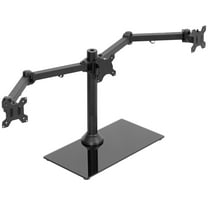 VIVO Black Triple Monitor Mount Stand w/ Glass Base | Holds 3 Screens up to 24"