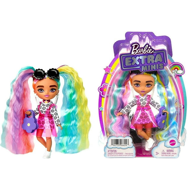 Barbie Extra Minis Vestido Rosa con Flores Muñeca