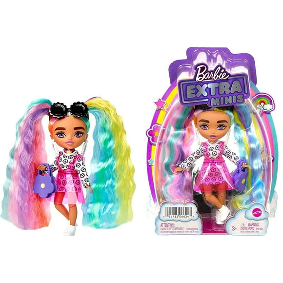 Barbie Extra Minis Vestido Rosa con Flores Muñeca
