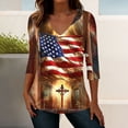 thumbnail image 7 of 250th American Flag Shirts Women 4th of July V-Neck 3/4 Sleeve Patriotic T-Shirt 2026 Independence Day Tops, 7 of 7