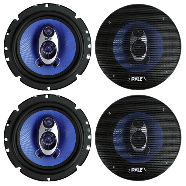 4 Nuevos Altavoces Coaxiales De Audio Para Coche Pyle Pl63Bl De 6,5 Pulgadas, 720 Vatios, 3 Vías, Estéreo Azul