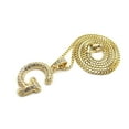 thumbnail image 3 of Unique Fashion 21 Unisex Stone Filled Initial Alphabet Letter Pendant 2mm 24" Box Chain Necklace, 3 of 3