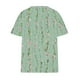 thumbnail image 4 of Camisetas Casuales de las Mujeres Largo Casual Impreso Cuello Redondo Suelto Top, Camiseta de Verano de Manga Corta, 4 of 5