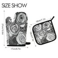 thumbnail image 2 of Yayeee Oven Mitts and Pot Holder Set of 2 Heat Resistant Kitchen Gloves Baking Hot Pad, Black Roses, 2 of 5