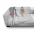 thumbnail image 3 of Hippo Soft Flannel Fleece Throw Blanket, Hippo and Crocodile Girls with Closed Eyes Standing in Polka Dot Dresses, Cozy Plush for Indoor and Outdoor Use, 50" x 60", Multicolor, by Ambesonne, 3 of 6