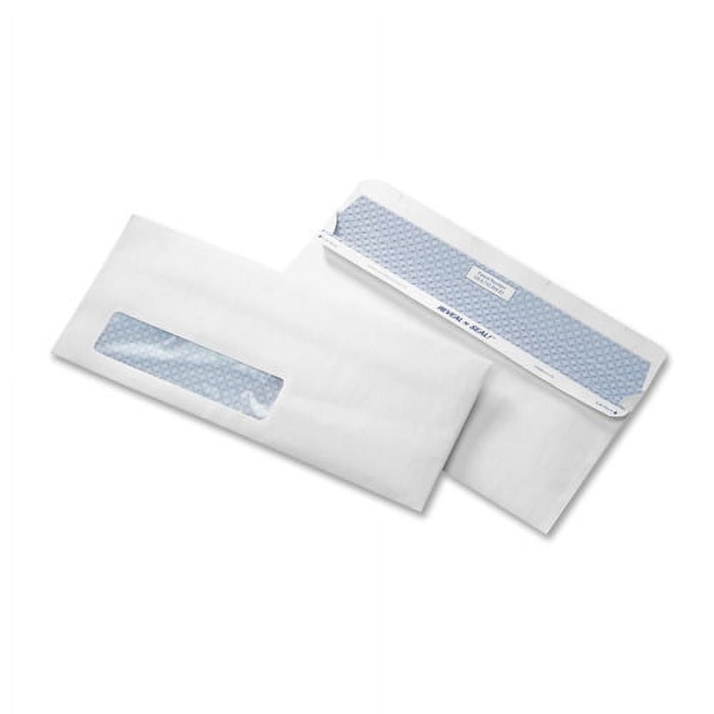 Quality Park Reveal-n-Seal Window Envelopes - Single Window- 9 1by2"W x 4 1by8" L- 24 lb - White