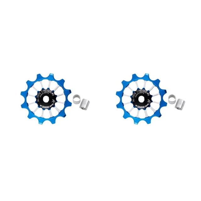 mmirethe Dérailleur Arrière Installation Pratique Pièce de Cyclisme Poulie Roulement Dérailleur Réduction de Friction pour Jockey Roue Bleu 12T 2Ensemble