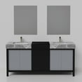 thumbnail image 6 of Zilara 72 in W x 22 in D Black and Grey Double Bath Vanity, Castle Grey Marble Top, Gun Metal Faucet Set and 28 in Mirrors, 6 of 12