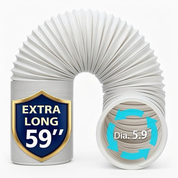 ROLITOTE Portable Air Conditioner Hose, Portable Exhaust Vent Hose with 5.9 Inch Diameter, Universal Replacement AC Vent Hose Length up to 59"