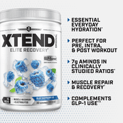 XTEND Original BCAA Powder, Sugar Free Post Workout Muscle Recovery Drink with Amino Acids and 7g BCAAs, Blue Raspberry Ice Flavor, 30 Servings