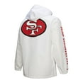 thumbnail image 3 of Men's Mitchell & Ness  White San Francisco 49ers Vintage Logo Coaches Full-Snap Hoodie Jacket, 3 of 5