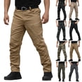 thumbnail image 4 of Cargo Pants for Men, Male Cargo Trousers Cascal Large Size Solid Color Side Multi Pockets Long Pant Men's Pants Dark Gray 4XL, 4 of 4