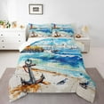 thumbnail image 2 of Erosebridal Nautical Sailing Bedding Queen Comforter Set, Coastal Sea Down Comforter, Retro Anchor Compass Decor, Microfiber, 2 of 8