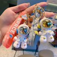 thumbnail image 3 of Men Women Cool Creative Universe Astronaut Pilot Standing Bear Key Chain Fashionable Bear Keychain Key-ring Pandent - green, 3 of 4