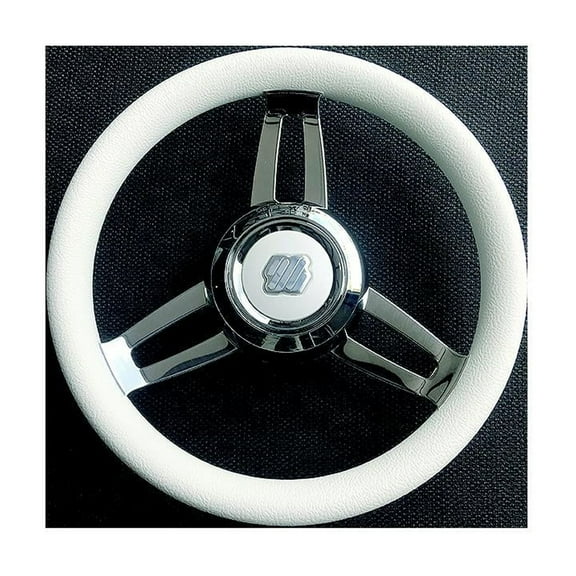 Uflex MOROSINI U/CH/W - White Poly Grip Chrome Hub 13.8" Steering Wheel