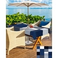thumbnail image 5 of Outdoor Tablecloth with Umbrella Hole for Patio/Picnic/Party/Camping, Navy Blue Black Waterproof Table Cloth Rectangle Table Cover Washable, Grey White Patchwork Abstract Geometric (60"x 120"), 5 of 7