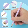thumbnail image 3 of Uxcell Round Pencils, 12 Pack Triangle HB Graphite Pencil with Eraser, Pink, 3 of 6