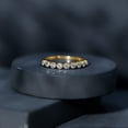 thumbnail image 6 of Rosec Jewels Lab Created Diamond Eternity Ring - EF-VS Quality Half Eternity Bezel Set Ring for Valentines Day, 10K Yellow Gold, US 5.50, 6 of 9