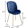 thumbnail image 7 of Blue and Gold Velvet Wingback Side Chairs - Set of 2, 7 of 7