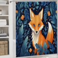 thumbnail image 5 of Jungle Fox Cartoon Pattern Shower Curtain Set Waterproof Bathroom Toilet Seat Cover Bath Non-slip Mat Rug Carpet Bath Decor 4pcs, 5 of 8
