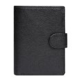 thumbnail image 1 of Cartera de cuero para hombre, de cuero artesanal y elegante con tapa negro Sunnimix Billetera para hombre, 1 of 7