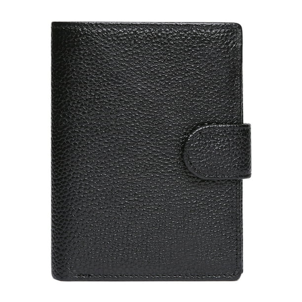 Cartera de cuero para hombre, de cuero artesanal y elegante con tapa negro Sunnimix Billetera para hombre