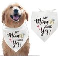 thumbnail image 2 of 1Pc Wedding Dog Bandana Adjustable Wedding Engagement Theme Pet's Kerchief with My Mom Said Yes Words Washable Cotton Dog Scarf Bibs, 2 of 8