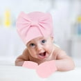 thumbnail image 4 of Baby Hats for Kids School Infant Hat And Gloves Set Soft Newborn Girls Knit With Bow No Scratch Mittens 0 3 Months A, 4 of 4