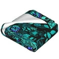 thumbnail image 2 of Bixox Fleece Blanket Blue Floral with Butterflies Pattern Super Soft Double-Sided Microfiber Flannel Blanket for Sofa, Bed, Couch,Suitable for All Seasons - 80"x60", 2 of 5