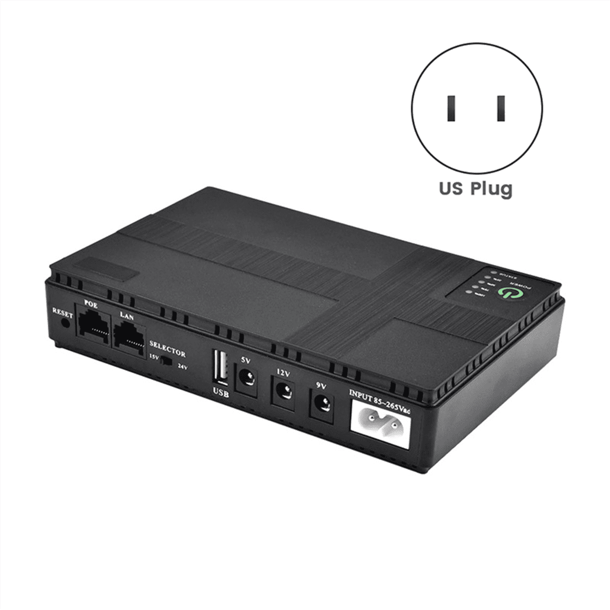 UPS Uninterruptible Power Supply Router DC Multi-Port with POE Optical Cat Cell Phone Switch Mini Router E,US Plug