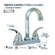 thumbnail image 2 of Llave Mezcladora Baño Lavabo Alfa  Cromado de Acero Inoxidable Manerales Garza, 2 of 2