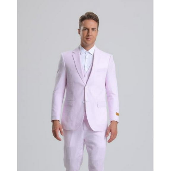 Seersucker Suit - Summer Suit - Cotton Suit - Light Pink