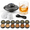 Gray, variant on Black Electric Cocktail Kit with LED Light, 6 Wood Chip Flavors, Ice Cube Mold