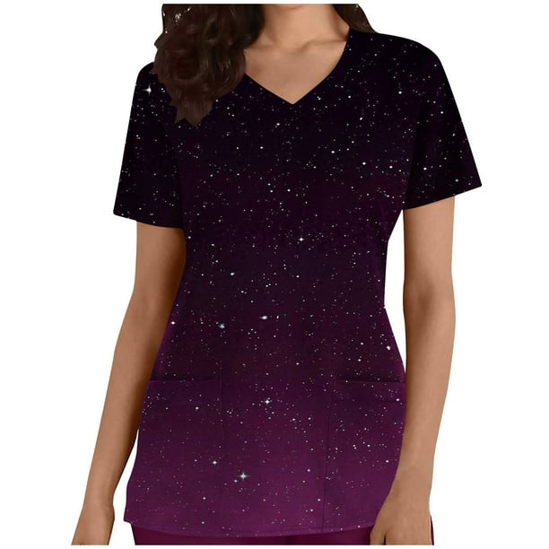 Camiseta de manga corta con cuello en V y estampado de mujer con estilo Blusa suelta con estampado OAVQHLG3B Store lin121212