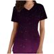 thumbnail image 1 of Camiseta de manga corta con cuello en V y estampado de mujer con estilo Blusa suelta con estampado OAVQHLG3B Store  lin121212, 1 of 5