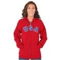 thumbnail image 5 of USA United States Patriotic 4th July Unisex Fleece Graphic Zip Up Hoodie Brisco Brands 5X, 5 of 6