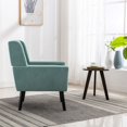 thumbnail image 3 of Accent Chai, Comfy Arm Chair Reading Club Coffee Chair with Wood Legs, Leisure Upholstered Single Sofa Study Chair, Mid-Century Modern Lounge Chair for Living Room Bedroom Apartment, Mint Green, 3 of 7