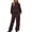Brown, variant on Women Polka Dot Hooded Sweatshirt 2 Piece Outfit, Long Sleeve Pullover Hoodie and Wide Leg Pants Matching Tracksuit Casual Loungewear for Fall Winter