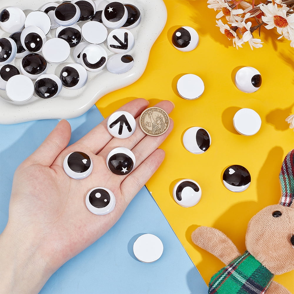 144 Pcs 24 Styles Glass Craft Eyes 0.3 inch Half Round Glass Puppet Eyes Stuffed Crochet Eyes Animal Eye Crochet Crafts Making