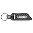 thumbnail image 1 of Chrysler Logo Real Carbon Fiber Blade Style with Black Leather Strap Key Chain, 1 of 6