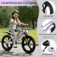 thumbnail image 2 of Baprem 20" Mountain Bike for Kids Boys Girls Ages 8-12 Years, 7 Speed Disc Brake Kids Bike Bicycle, Magnesium Alloy Frame MTB with Front Suspension & Headlight, Purple, 2 of 9
