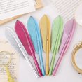 thumbnail image 1 of 6 Pices Stylo Bille Fantaisie En Forme De Plume 0,5 Mm Stylos Gel Encre Noire Stylo Bille Rtro Pour Fille Et Femme Fournitures Scolaires Bureau, 1 of 5
