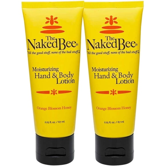 The Naked Bee Loción para manos y cuerpo con miel de azahar, 2.25 oz, paquete de 2