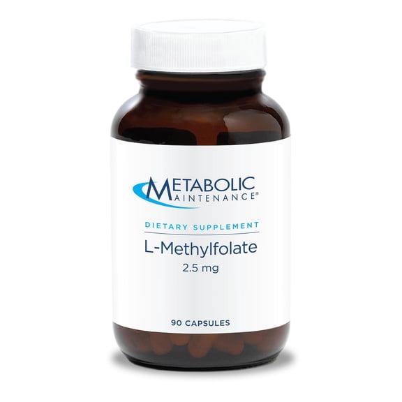 Metabolic Maintenance L-Methylfolate 2.5mg - Gluten-Free & Dairy-Free Folate Supplement - Supports Cognitive   Brain Health - L Methylfolate for Daily Use (90 capsules)