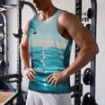 thumbnail image 6 of Haiem Turquoise Ocean Reflection Men Workout Tank Top Gym Bodybuilding Sleeveless Muscle T Shirts Athletic Tank Breathable Workout Shirt-, 6 of 8